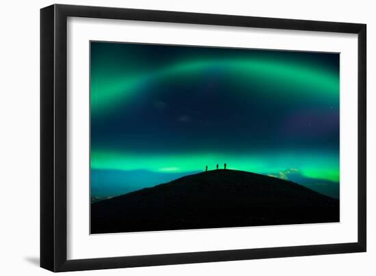 Photographing Auroras and Icebergs at Glacial Lagoon, Vatnajokull Ice Cap, Iceland-Ragnar Th Sigurdsson-Framed Photographic Print