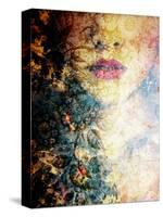 Photomontage of a Portrait of a Woman with Coloured Ornaments of Flowers and Trees-Alaya Gadeh-Stretched Canvas