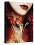 Photomontage of a Portrait with Roses and Floral Textures-Alaya Gadeh-Stretched Canvas