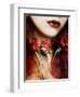 Photomontage of a Portrait with Roses and Floral Textures-Alaya Gadeh-Framed Photographic Print