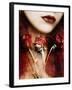 Photomontage of a Portrait with Roses and Floral Textures-Alaya Gadeh-Framed Photographic Print