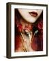 Photomontage of a Portrait with Roses and Floral Textures-Alaya Gadeh-Framed Photographic Print