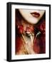 Photomontage of a Portrait with Roses and Floral Textures-Alaya Gadeh-Framed Photographic Print