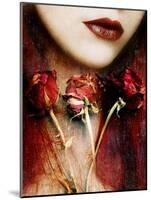 Photomontage of a Portrait with Roses and Floral Textures-Alaya Gadeh-Mounted Photographic Print