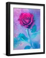 Photomontage of a Red Rose with Textures and Plants-Alaya Gadeh-Framed Photographic Print