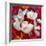 Photomontage of a White Orchidaceae on Red Floralen Ornament with Circle-Alaya Gadeh-Framed Photographic Print