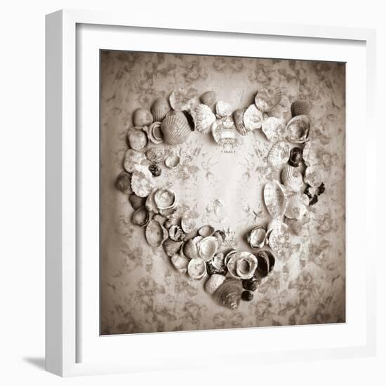 Photomontage of Mussels and Roses to Ornaments in Monotonous Ones Tint-Alaya Gadeh-Framed Photographic Print