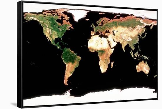 Photomosaic of Earth Without Cloud Cover-null-Framed Stretched Canvas