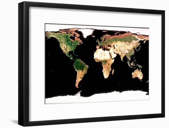 Photomosaic of Earth Without Cloud Cover-null-Framed Giclee Print