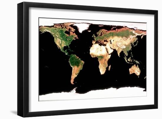 Photomosaic of Earth Without Cloud Cover-null-Framed Giclee Print