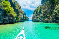 View of Floating Village and Rock Islands-photoroman-Photographic Print