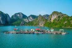 View of Floating Village and Rock Islands-photoroman-Photographic Print