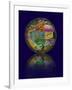 Photoshop designed globe with group of Rock designs-Darrell Gulin-Framed Photographic Print