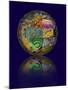 Photoshop designed globe with group of Rock designs-Darrell Gulin-Mounted Photographic Print