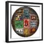 Photoshop designed globe with group of Rock designs-Darrell Gulin-Framed Premium Photographic Print