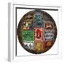 Photoshop designed globe with group of Rock designs-Darrell Gulin-Framed Premium Photographic Print