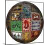 Photoshop designed globe with group of Rock designs-Darrell Gulin-Mounted Premium Photographic Print