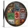 Photoshop designed globe with group of Rock designs-Darrell Gulin-Stretched Canvas