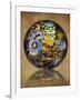 Photoshop designed globe with grouping of butterfly wing close-up-Darrell Gulin-Framed Photographic Print