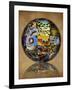 Photoshop designed globe with grouping of butterfly wing close-up-Darrell Gulin-Framed Photographic Print