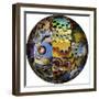 Photoshop designed globe with grouping of butterfly wing close-up-Darrell Gulin-Framed Premium Photographic Print