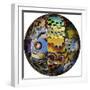 Photoshop designed globe with grouping of butterfly wing close-up-Darrell Gulin-Framed Premium Photographic Print