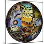 Photoshop designed globe with grouping of butterfly wing close-up-Darrell Gulin-Mounted Premium Photographic Print