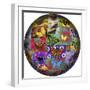 Photoshop designed globe with numerous butterfly photographs-Darrell Gulin-Framed Photographic Print