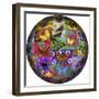 Photoshop designed globe with numerous butterfly photographs-Darrell Gulin-Framed Premium Photographic Print