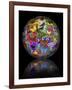 Photoshop designed globe with numerous butterfly photographs-Darrell Gulin-Framed Photographic Print