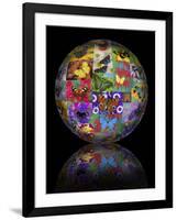 Photoshop designed globe with numerous butterfly photographs-Darrell Gulin-Framed Photographic Print