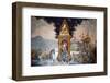 Phra Mae Thorani twists her long hair and torrents of water create a flood, Wat Phra Doi Suthep-Godong-Framed Photographic Print