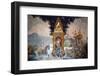 Phra Mae Thorani twists her long hair and torrents of water create a flood, Wat Phra Doi Suthep-Godong-Framed Photographic Print