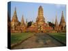 Phra Nakhon Si Ayutthaya, Wat Chai Wattanaram, Thailand-Bruno Morandi-Stretched Canvas