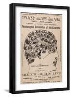 Phrenological Chart of the Brain of Charles J. Guiteau, Assassin of President James Garfield, 1880s-null-Framed Art Print