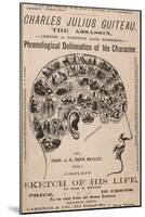 Phrenological Chart of the Brain of Charles J. Guiteau, Assassin of President James Garfield, 1880s-null-Mounted Art Print