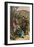 Phrenologist and Women on Mountain Trail-null-Framed Giclee Print