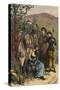 Phrenologist and Women on Mountain Trail-null-Stretched Canvas