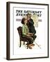 "Phrenologist" Saturday Evening Post Cover, March 27,1926-Norman Rockwell-Framed Giclee Print