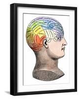 Phrenology Model of the Locations of the Various Organs of Mind in the Human Head-null-Framed Giclee Print