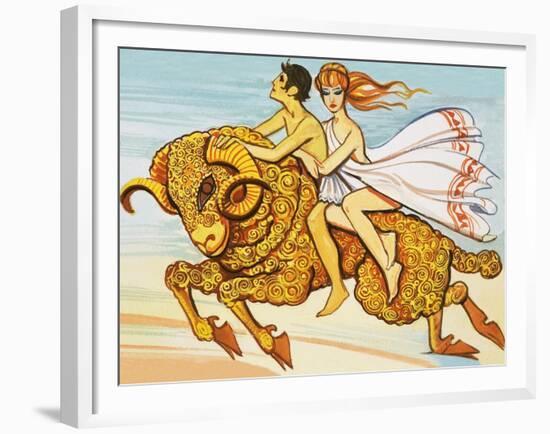 Phrixus and Helle Are Rescued by a Flying Ram with a Golden Fleece-null-Framed Giclee Print