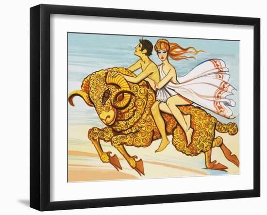 Phrixus and Helle Are Rescued by a Flying Ram with a Golden Fleece-null-Framed Giclee Print