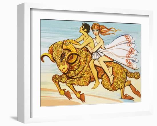 Phrixus and Helle Are Rescued by a Flying Ram with a Golden Fleece-null-Framed Giclee Print