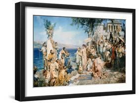 Phryne at the Festival of Poseidon in Eleusin-Henryk Siemieradzki-Framed Giclee Print