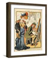 Phryne: Caricature of an Artist's Model, from the Back Cover of 'Le Rire', 23rd February 1907-Metivet-Framed Giclee Print