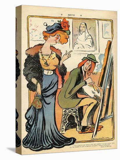 Phryne: Caricature of an Artist's Model, from the Back Cover of 'Le Rire', 23rd February 1907-Metivet-Stretched Canvas