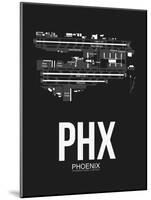 PHX Phoenix Airport Black-NaxArt-Mounted Art Print