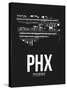 PHX Phoenix Airport Black-NaxArt-Stretched Canvas