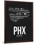 PHX Phoenix Airport Black-NaxArt-Framed Art Print