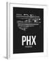 PHX Phoenix Airport Black-NaxArt-Framed Art Print